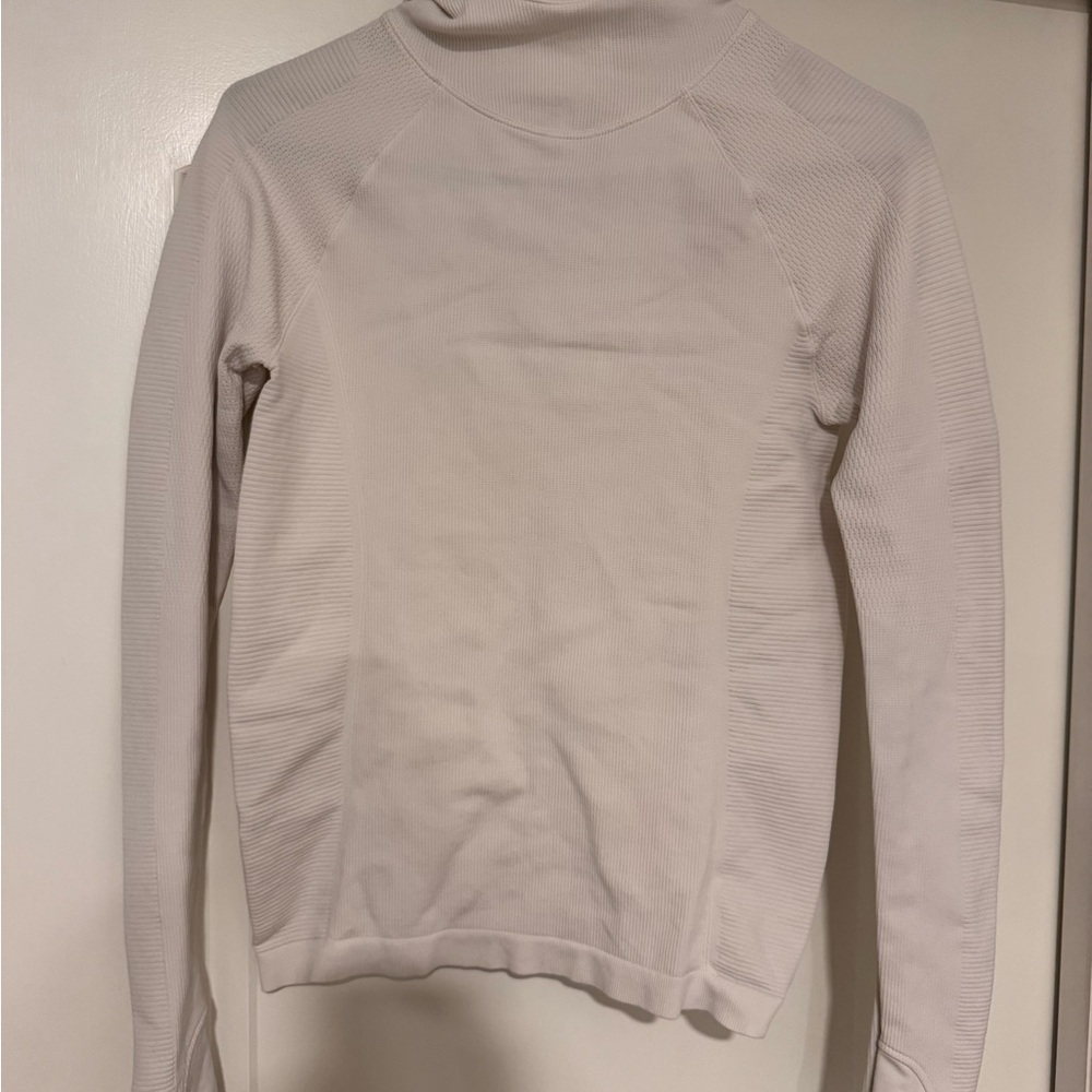 Athleta Cream Mock Neck Lightweight Sweater